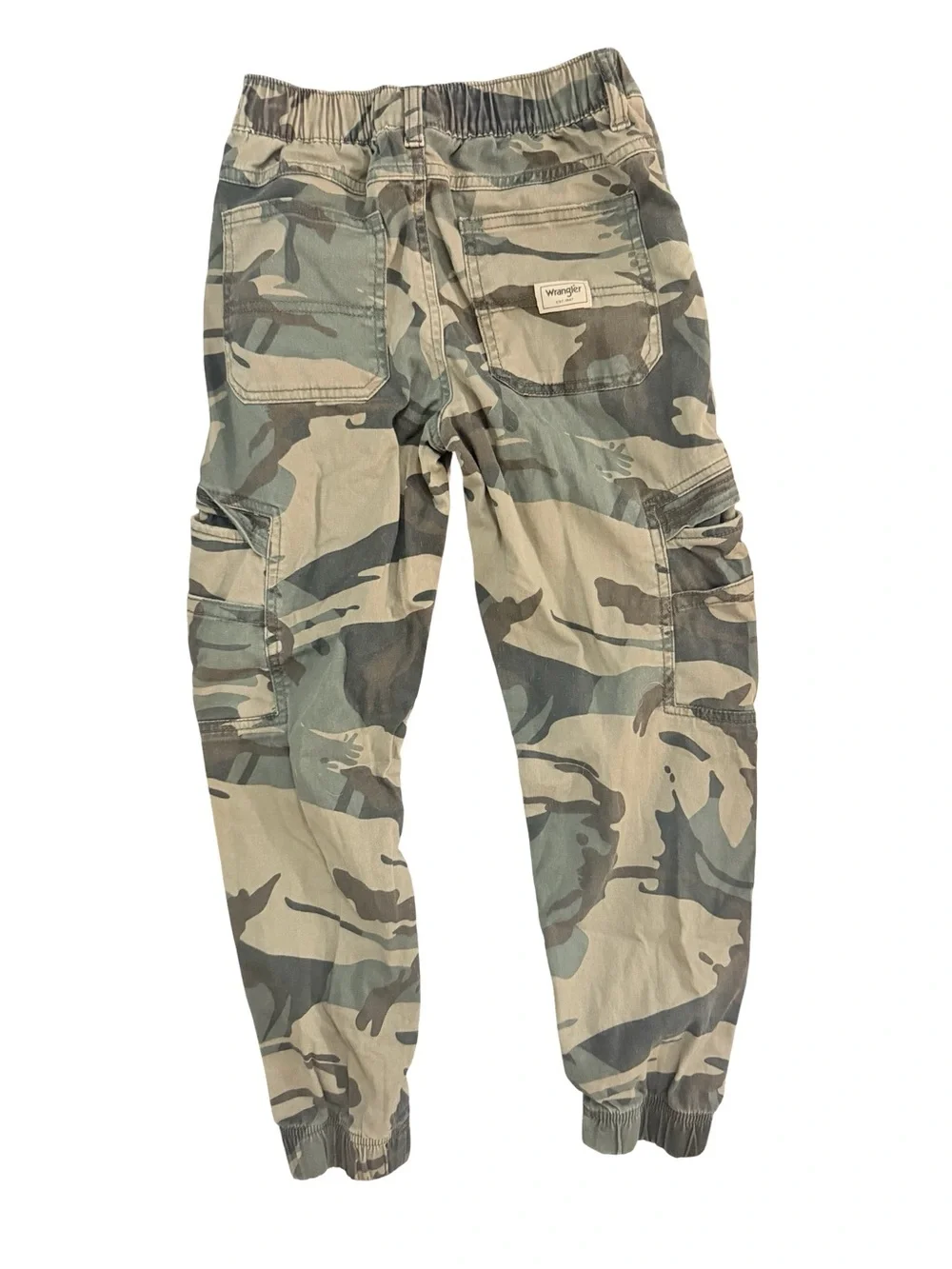 Wrangler boys camo cargo jogger pants - green camouflage - size 10